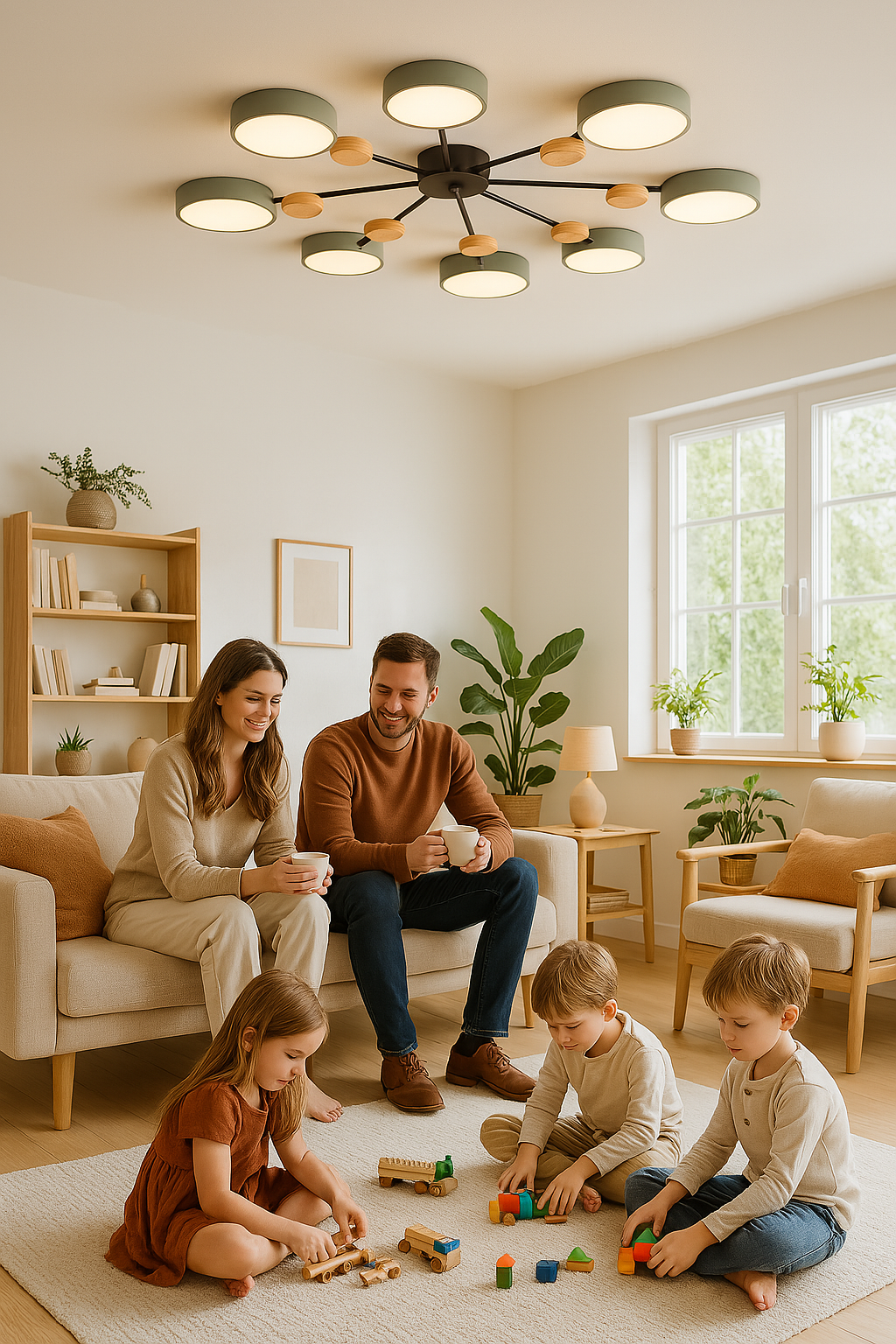 NordicGlow | Vertakte LED Plafondlamp in Scandinavische Stijl