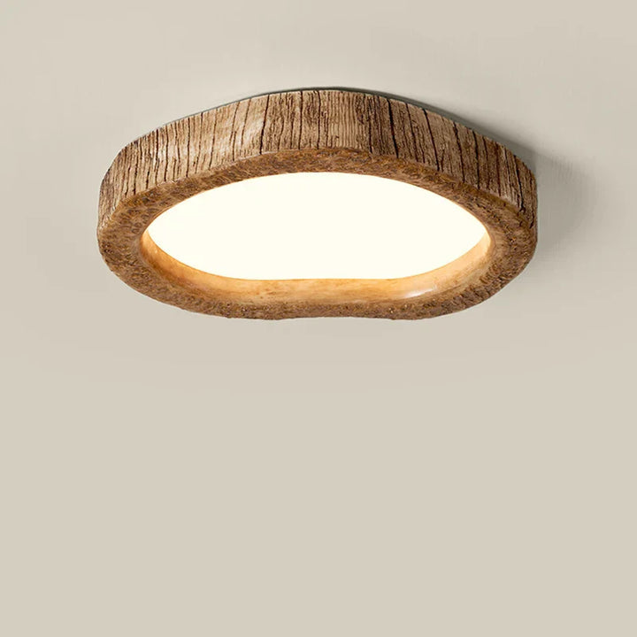 Rustieke LED Plafondlamp met Houtlook - Auralog