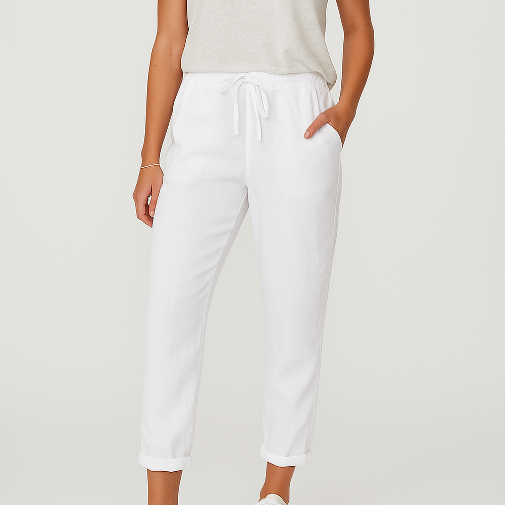 
                  
                    Milora – Linnen Broek met Elastische Taille voor Dagelijks Comfort
                  
                