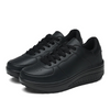 Orthopedische Dames Sneakers in Zwart Leer - FlexiStep