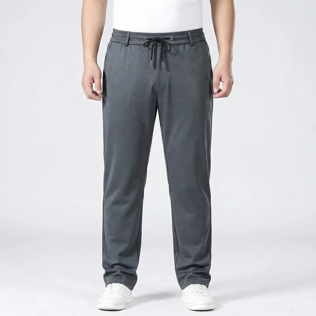 Casual broek met rechte pasvorm en elastische tailleband - Donnie