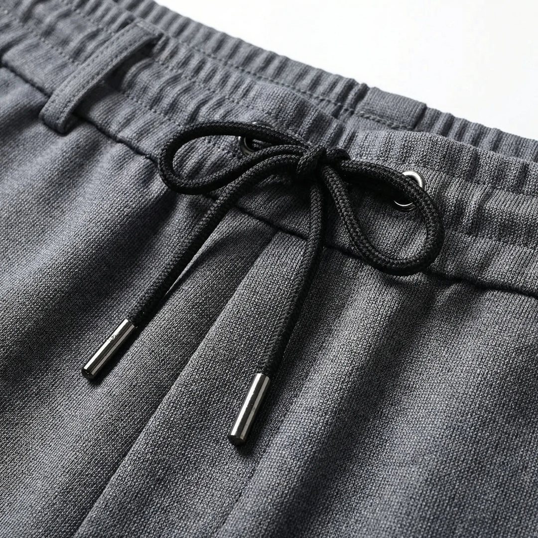 Casual broek met rechte pasvorm en elastische tailleband - Donnie