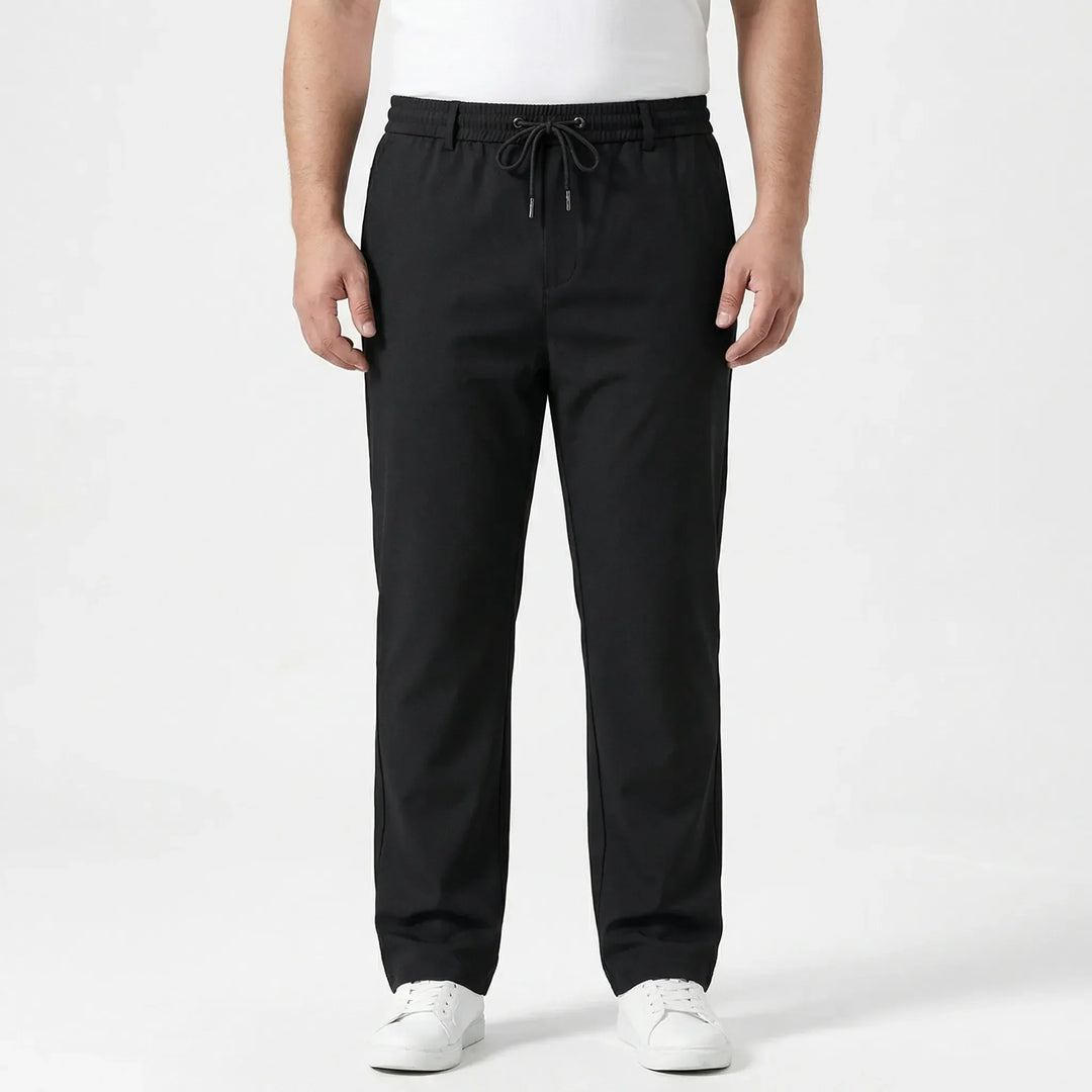 Casual broek met rechte pasvorm en elastische tailleband - Donnie