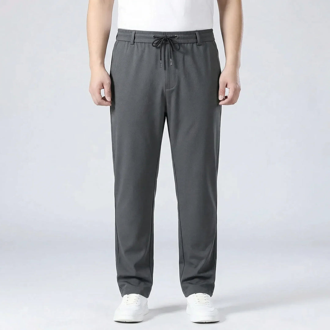 Casual broek met rechte pasvorm en elastische tailleband - Donnie