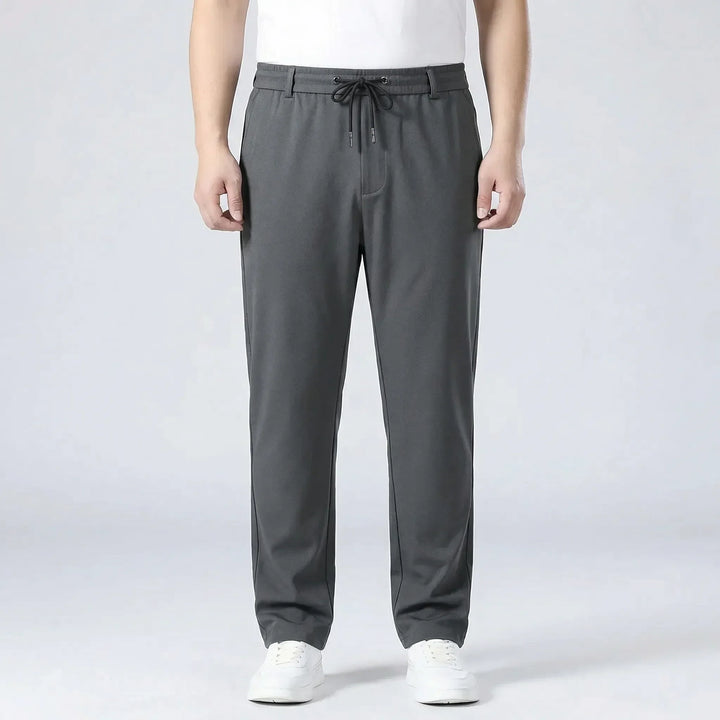 Casual broek met rechte pasvorm en elastische tailleband - Donnie