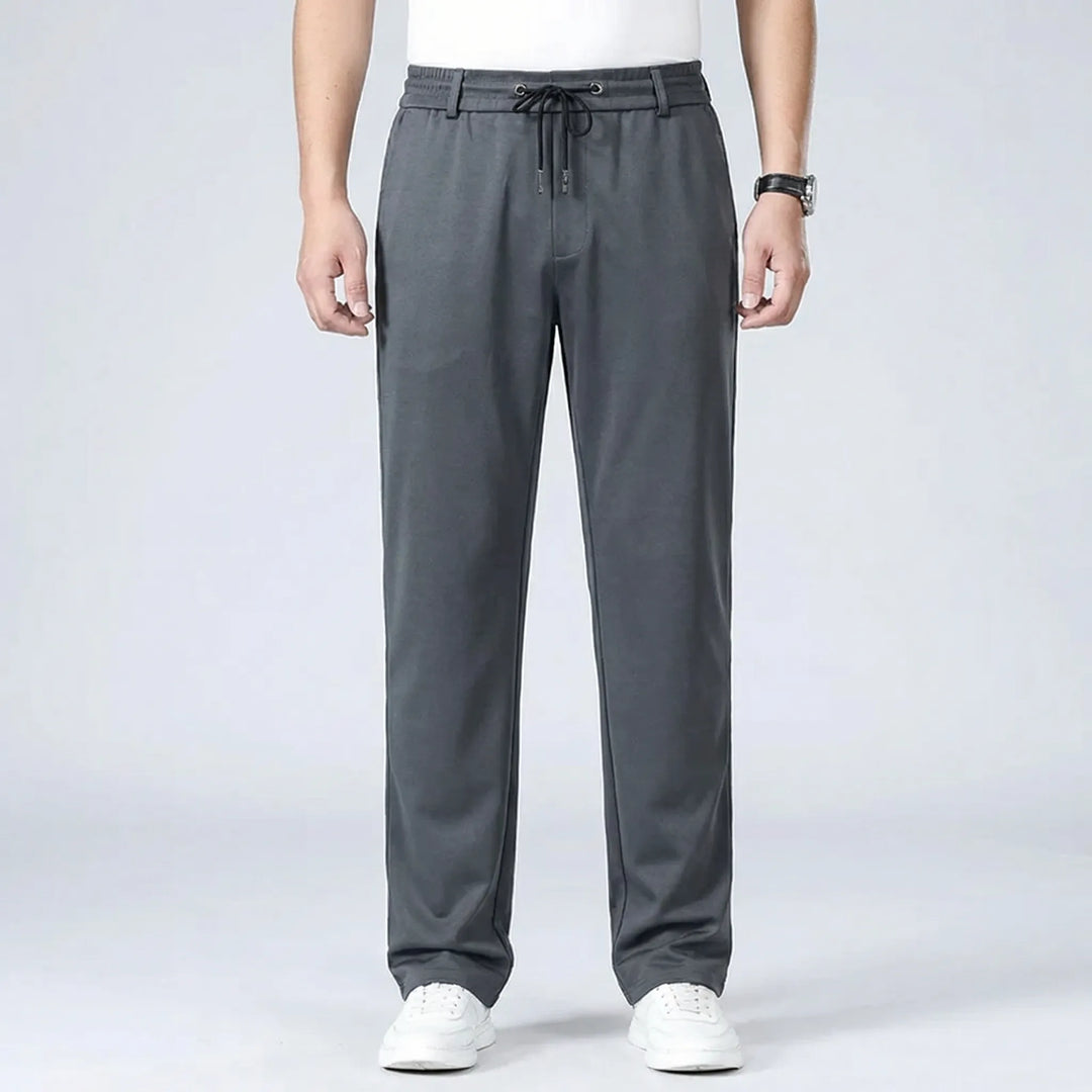 Casual broek met rechte pasvorm en elastische tailleband - Donnie
