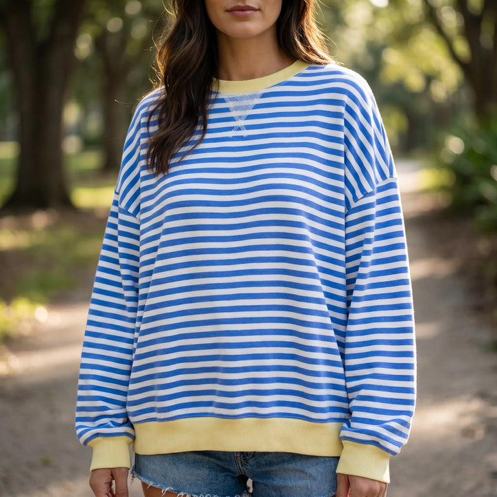 StripovaOversized Striped Long-Sleeve Jumper