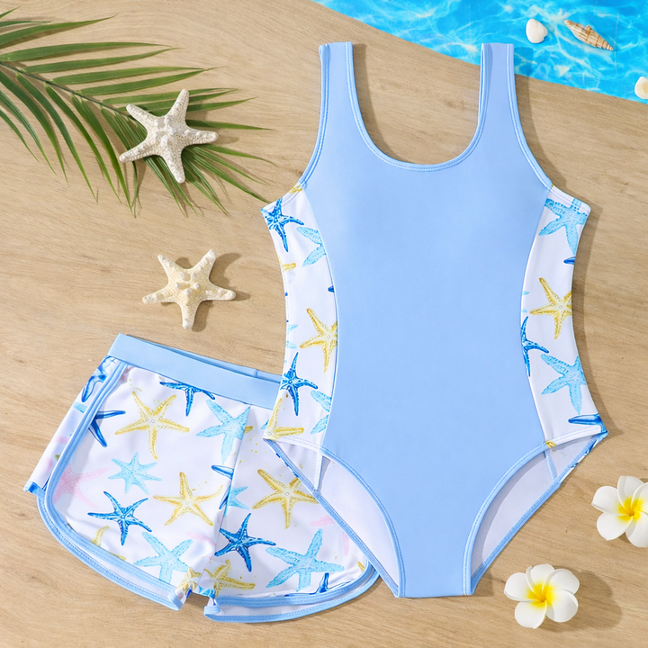 Meisjes’ Eenstuk Badpak met Shorts