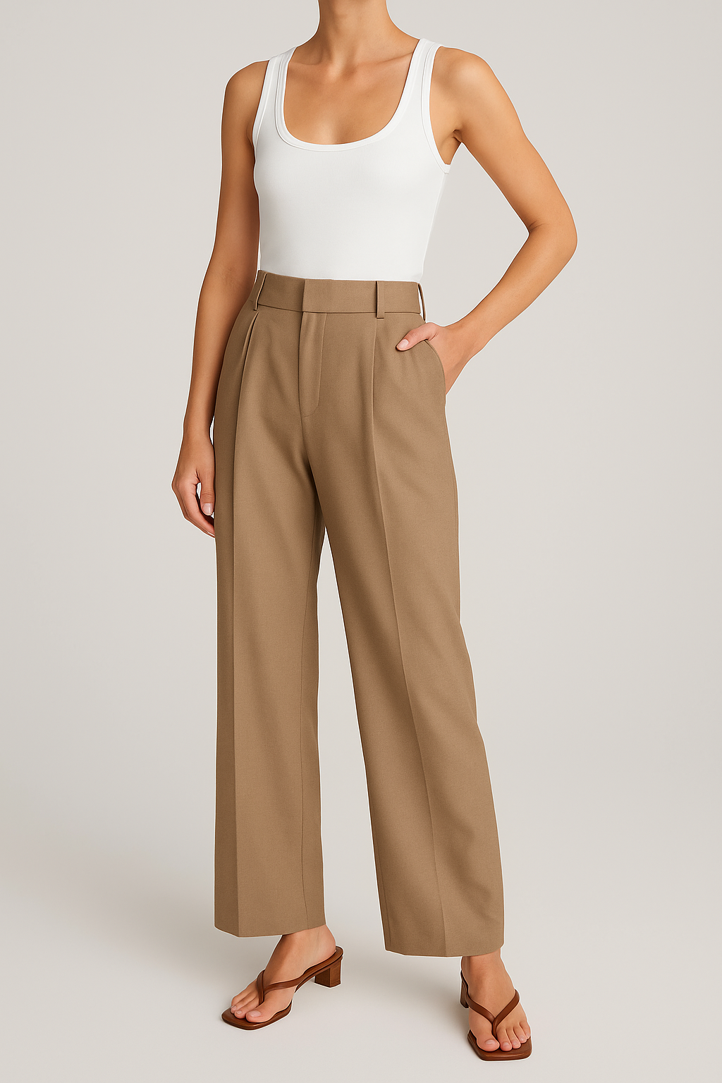 Tallora – Pantalon met Hoge Taille en Rechte Pijpen - SkinzLine