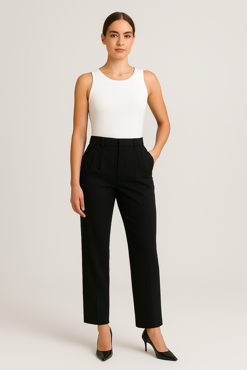 Tallora – Pantalon met Hoge Taille en Rechte Pijpen - SkinzLine