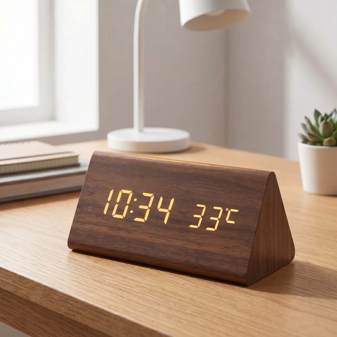 TimbroveVoice-Activated LED Desk Clock