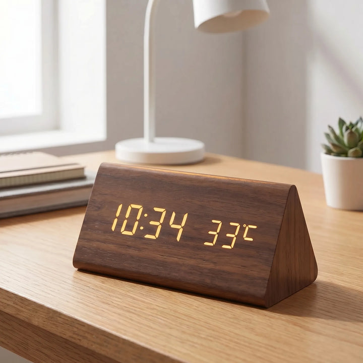 TimbroveVoice-Activated LED Desk Clock