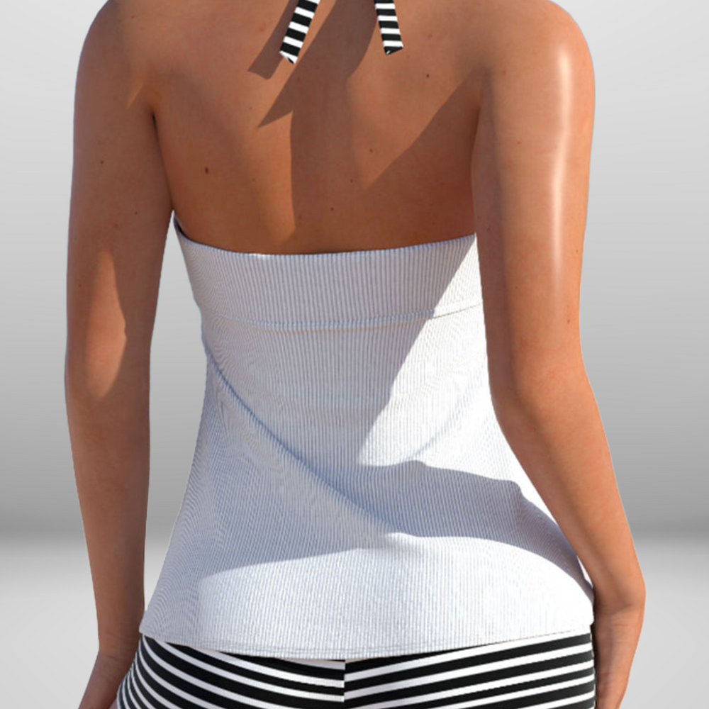 
                  
                    Tirelia – Gestreepte Halter Zwemtop met Shaping Short
                  
                