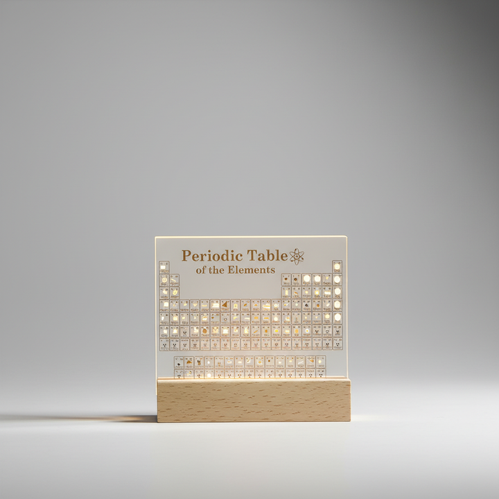Tafeldisplay met echte elementen – Elementiqo