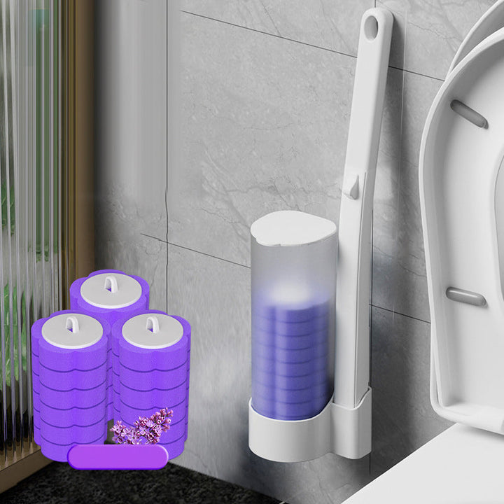Wegwerptoiletborstel | Antibacteriële, hygiënische sponsopzetstukken