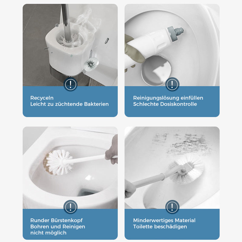 WC-borstel voor Eenmalig Gebruik | Antibacterieel | Hygiënische Sponskopjes | CleanClick