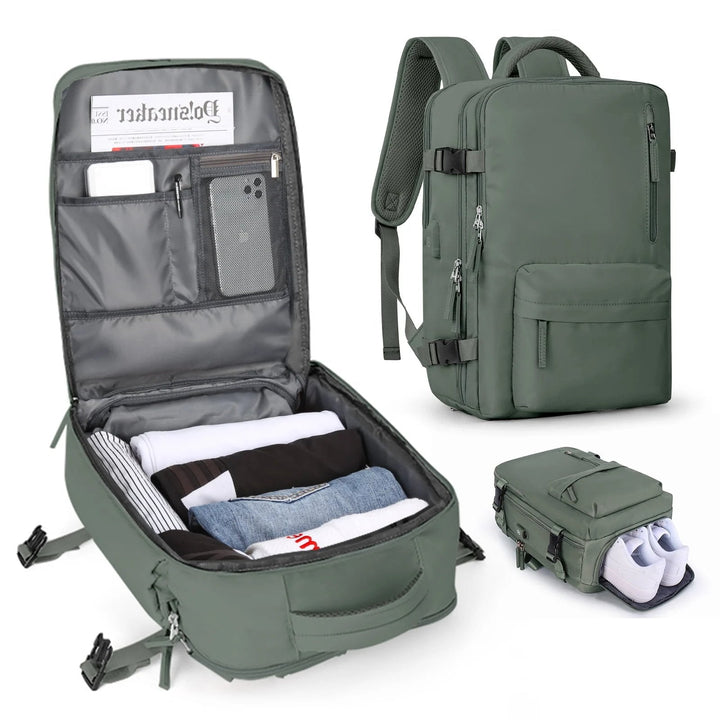 Multifunctionele damesrugzak 35 L met USB-aansluiting
