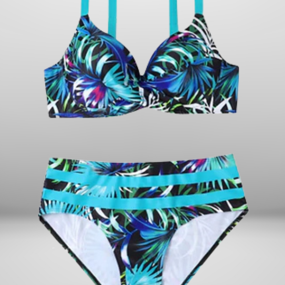 Tropalys – Bikini Set met Tropische Print en Hoge Taille