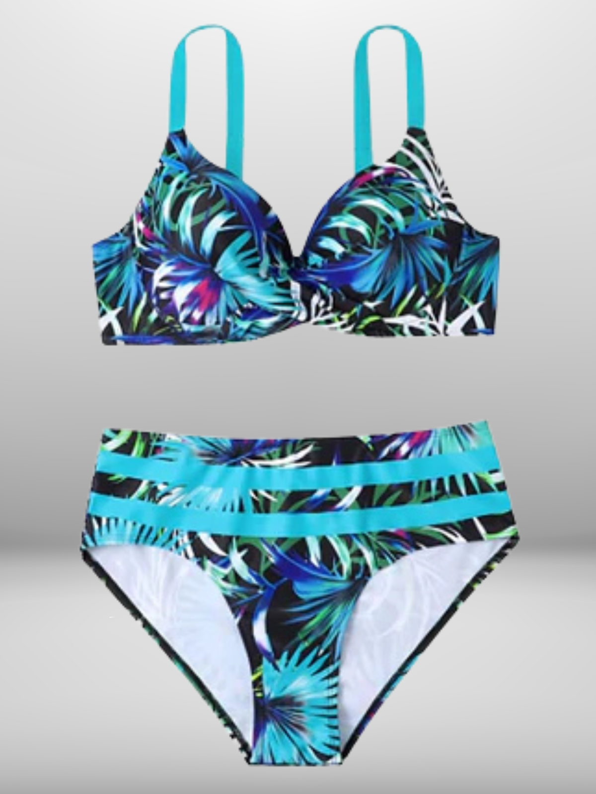 Tropalys – Bikini Set met Tropische Print en Hoge Taille