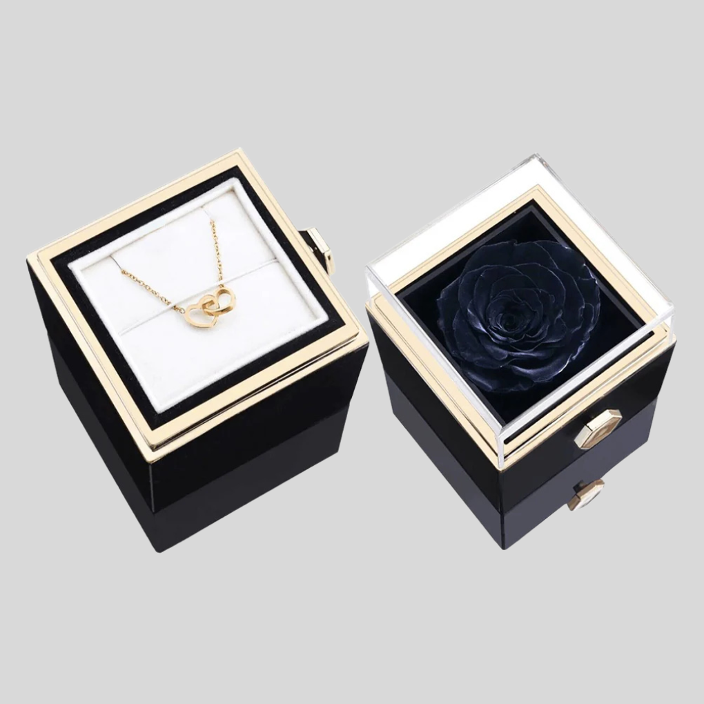 Eeuwige roos met op maat gemaakte gegraveerde ketting