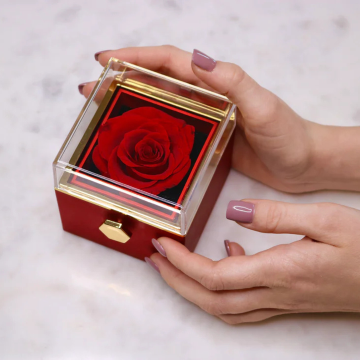 Eeuwige roos met op maat gemaakte gegraveerde ketting