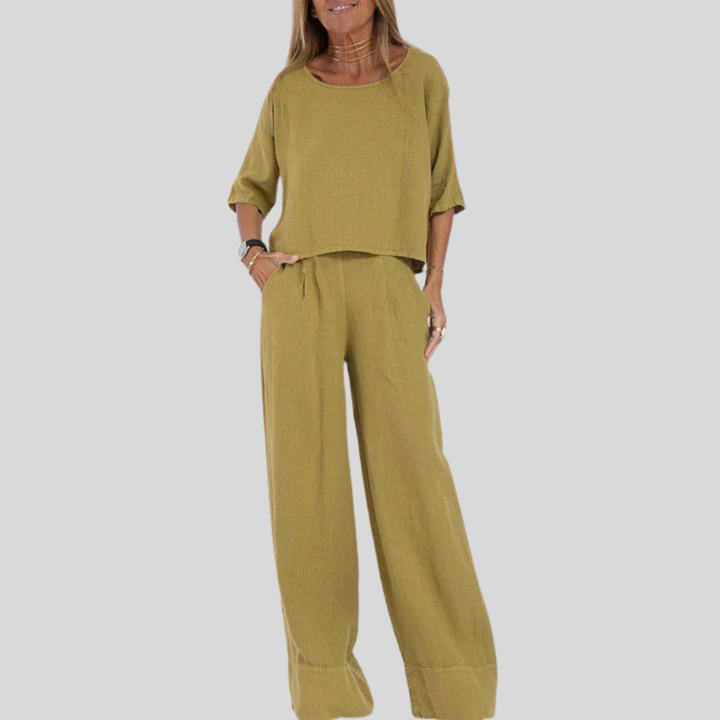 Tweedelige set van katoen en linnen