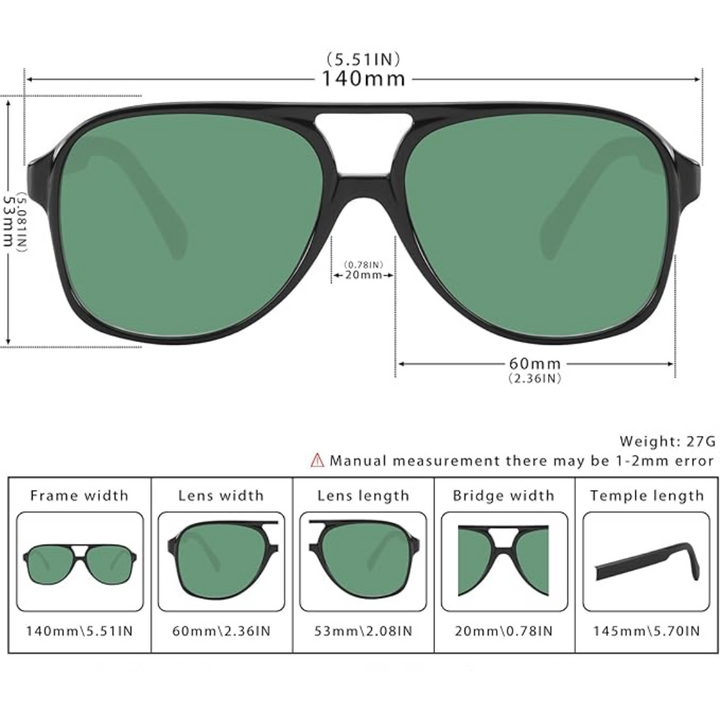 Retro Aviator Zonnebril - Indy, Editie Zomer 2025