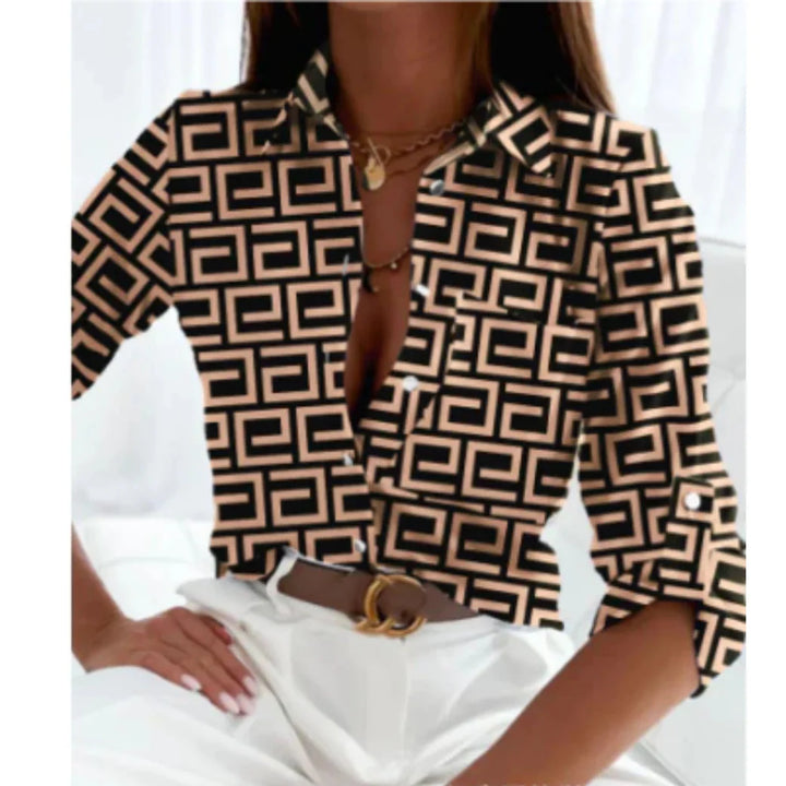 Blouse met kleurverloopprint voor dames – Hemelse stijl voor dagelijks gebruik