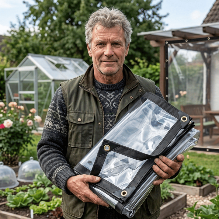 Transparant, weerbestendig dekzeil voor tuin, terras en buitenruimte