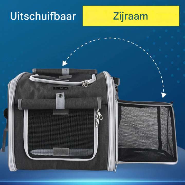 Uitbreidbare fietsmand voor huisdieren