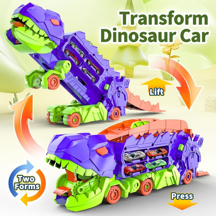 Dino City Transporter – Racebaan & Transformeerbare Vrachtwagen