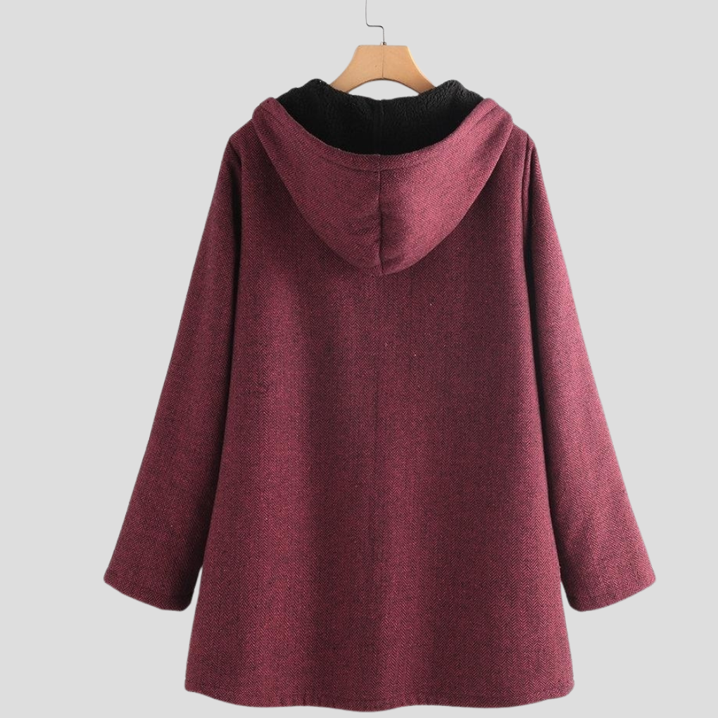 Dames “solid fleece” jas met capuchon