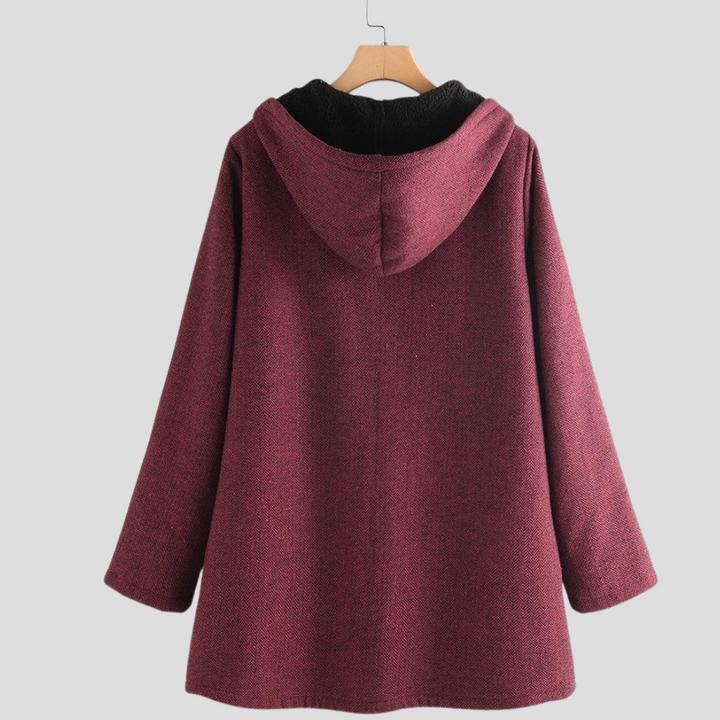 Dames “solid fleece” jas met capuchon