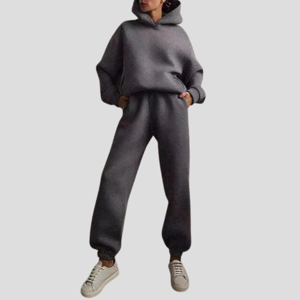 Dames Hoodie & Jogger Set – Ontspannen Winter Loungewear