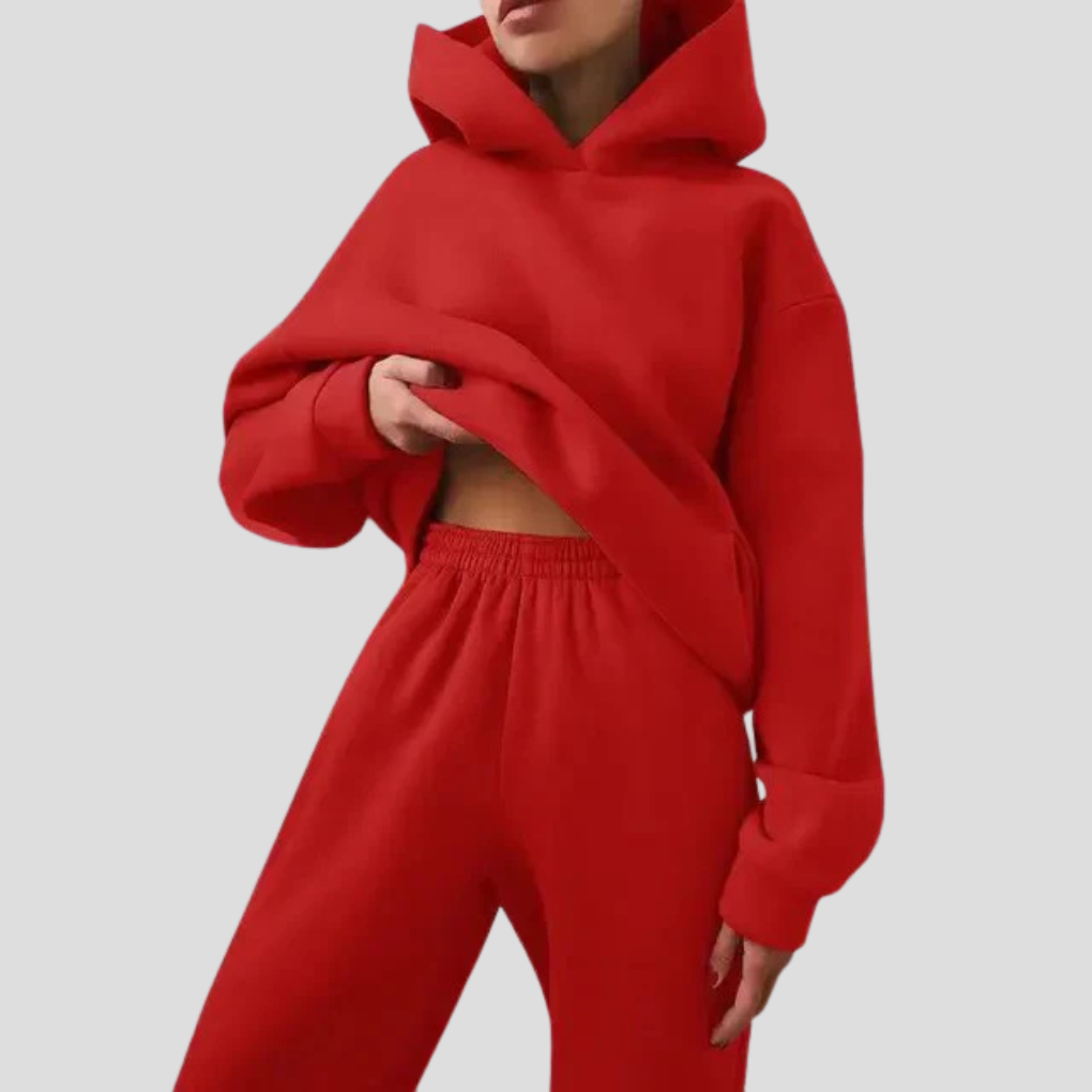 Dames Hoodie & Jogger Set – Ontspannen Winter Loungewear