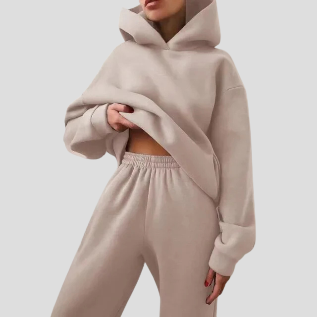 Dames Hoodie & Jogger Set – Ontspannen Winter Loungewear