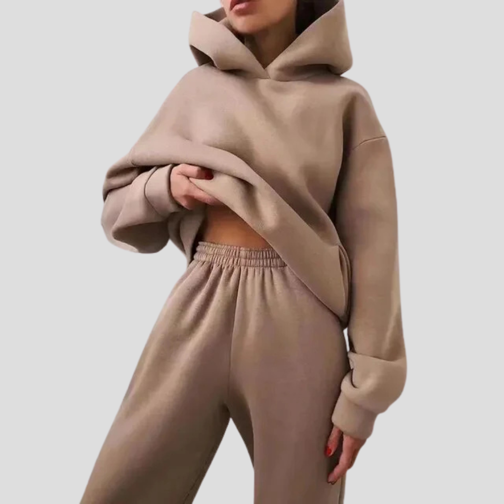 Dames Hoodie & Jogger Set – Ontspannen Winter Loungewear