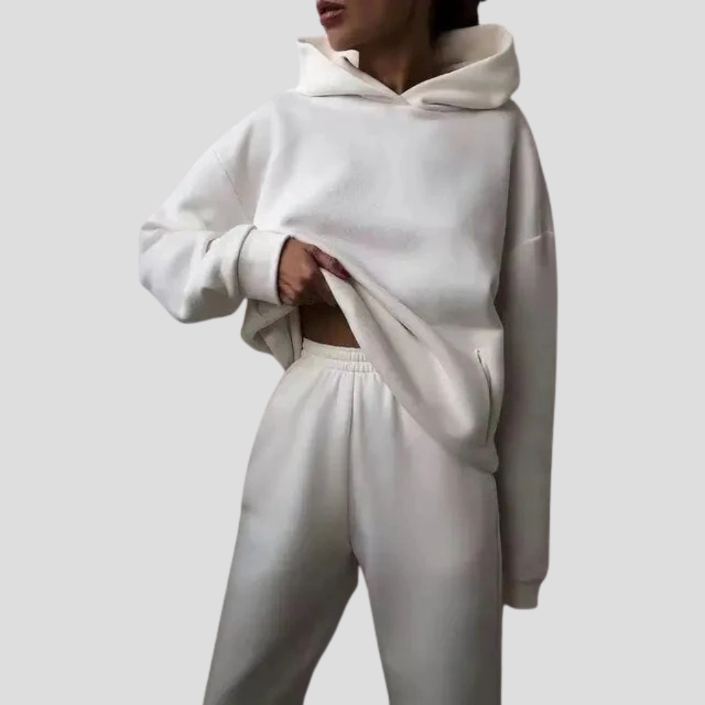 Dames Hoodie & Jogger Set – Ontspannen Winter Loungewear