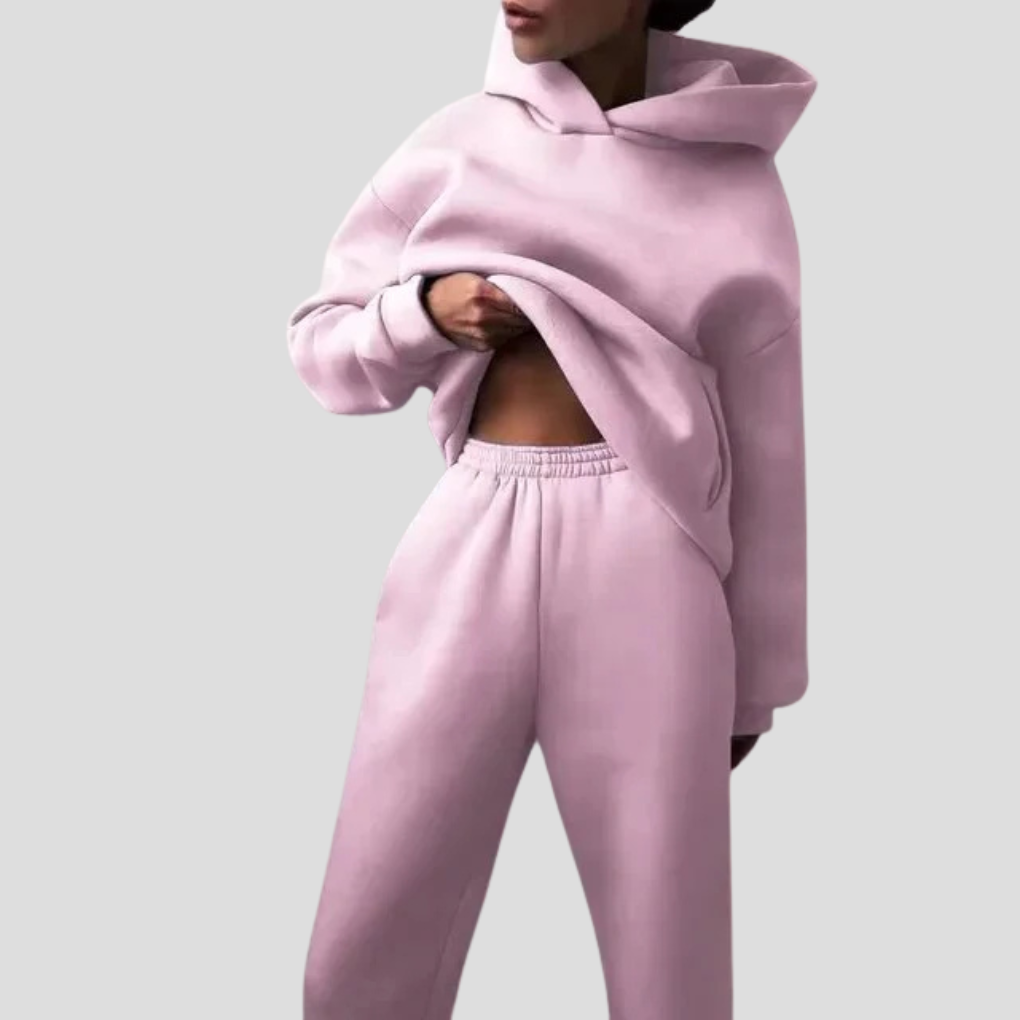 Dames Hoodie & Jogger Set – Ontspannen Winter Loungewear