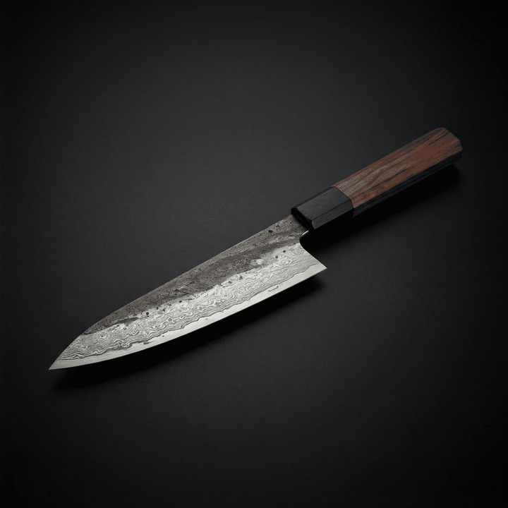 Kiritsuke-mes, lemmet van roestvrij staal, handvat van ijzerhout, 8,5 inch