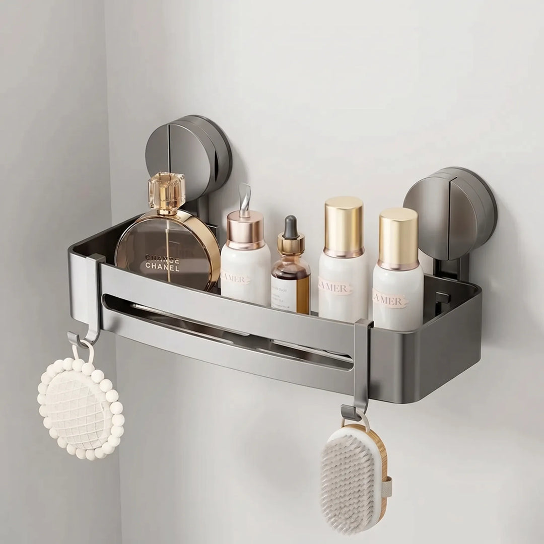 VaultraSuction-Mounted Bathroom Corner Shelf