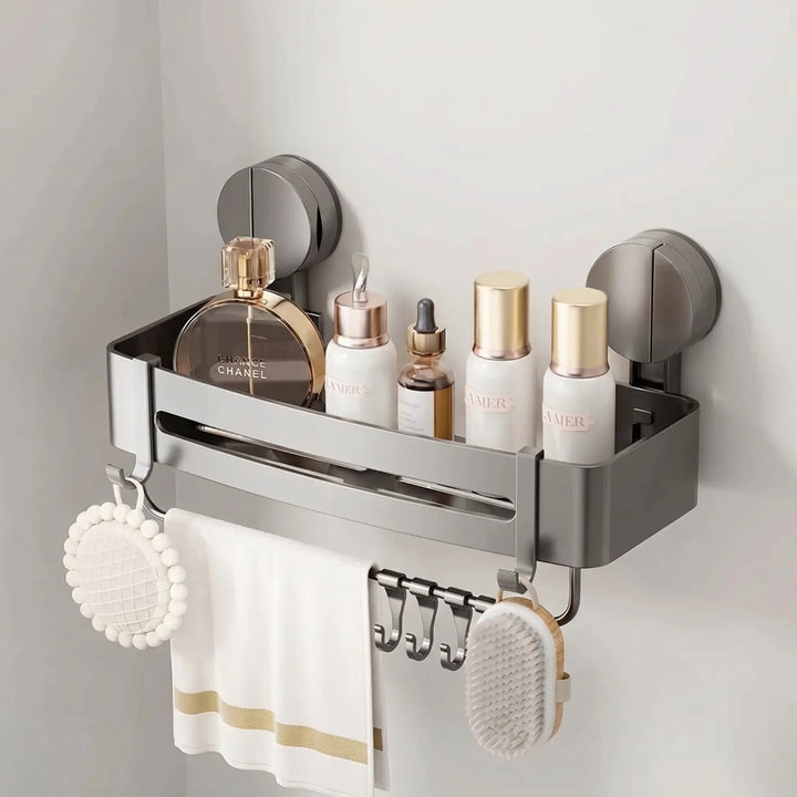 VaultraSuction-Mounted Bathroom Corner Shelf