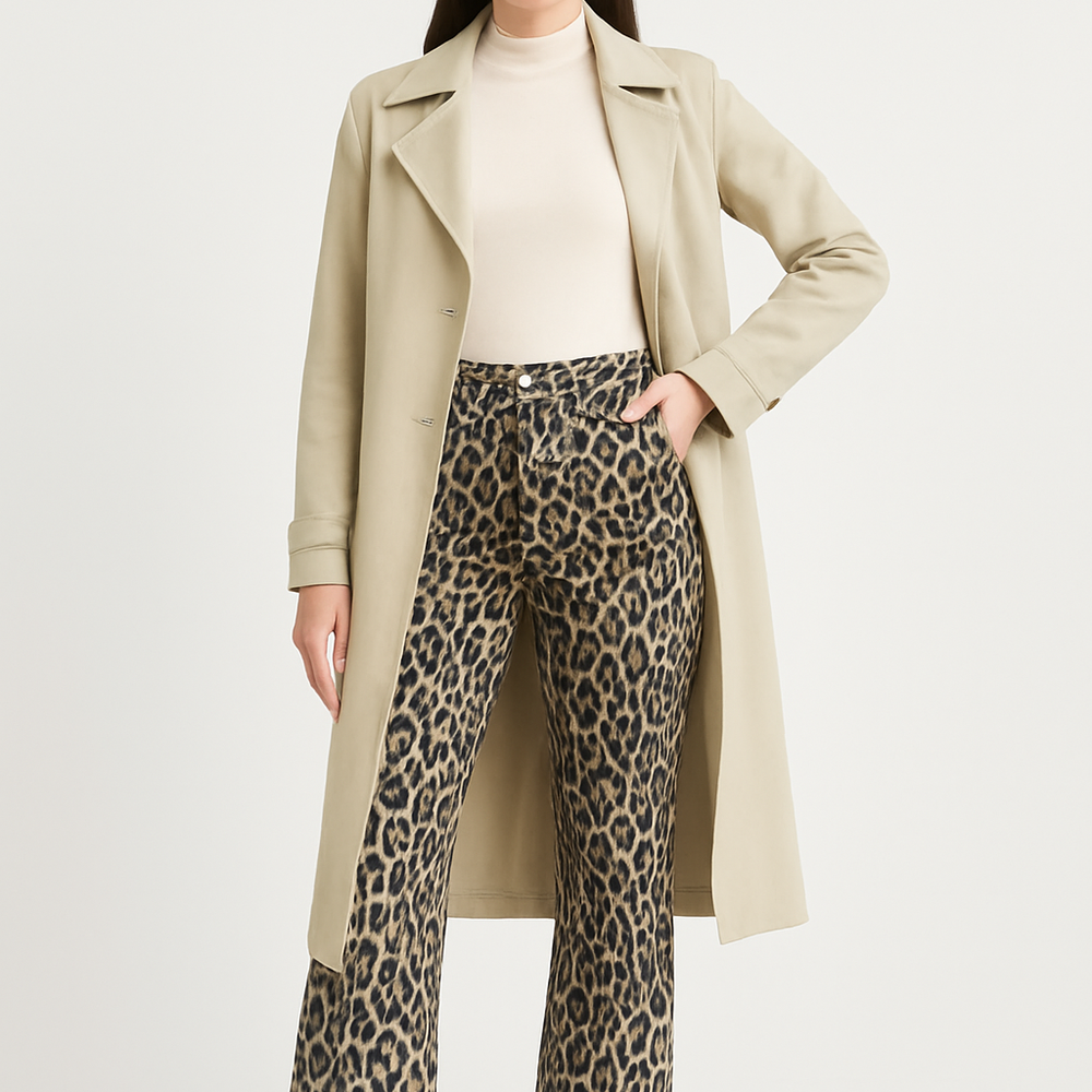 Veliora – Flared Broek met Dierenprint
