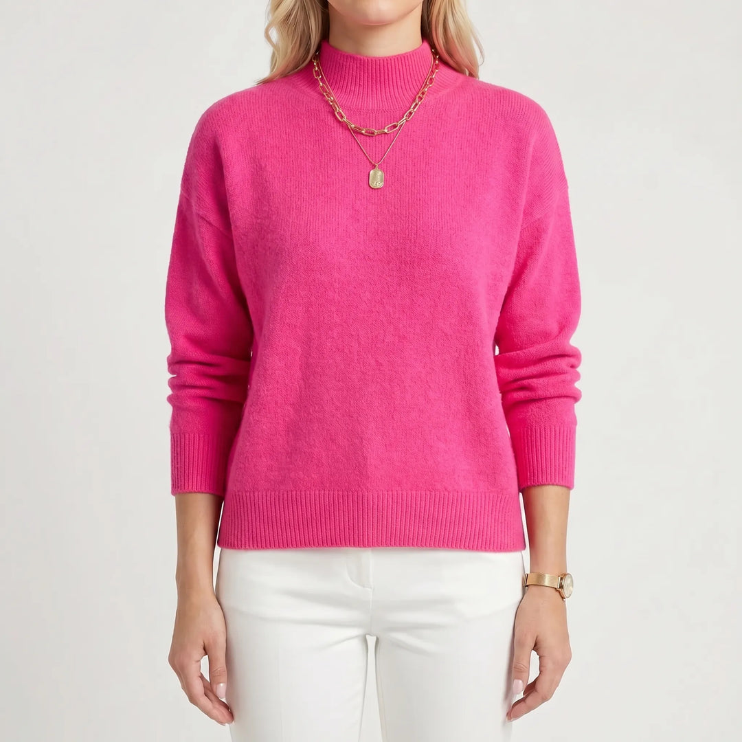 VeloriaRelaxed Mock-Neck Knitted Jumper