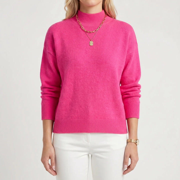 VeloriaRelaxed Mock-Neck Knitted Jumper
