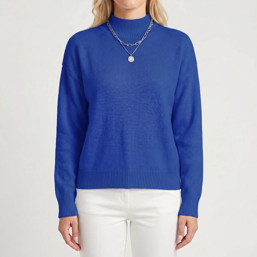 VeloriaRelaxed Mock-Neck Knitted Jumper