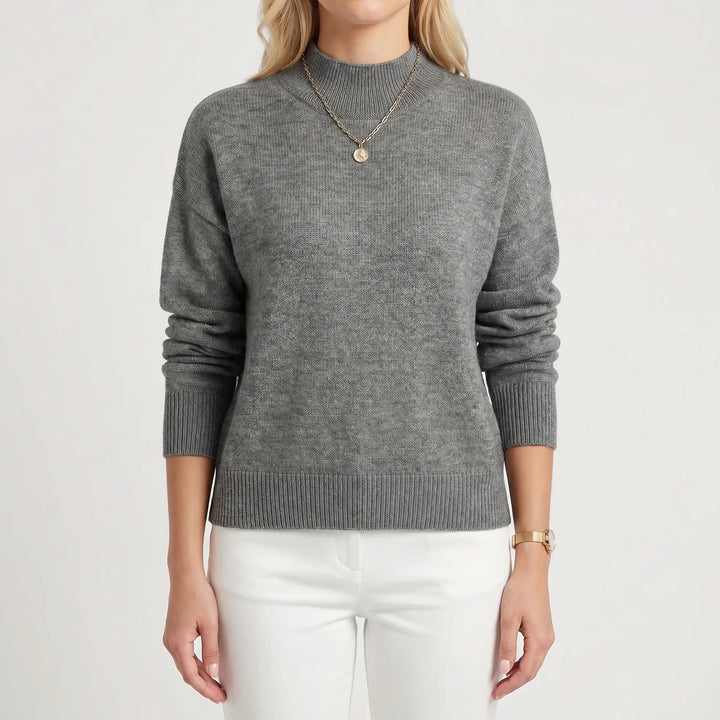 VeloriaRelaxed Mock-Neck Knitted Jumper