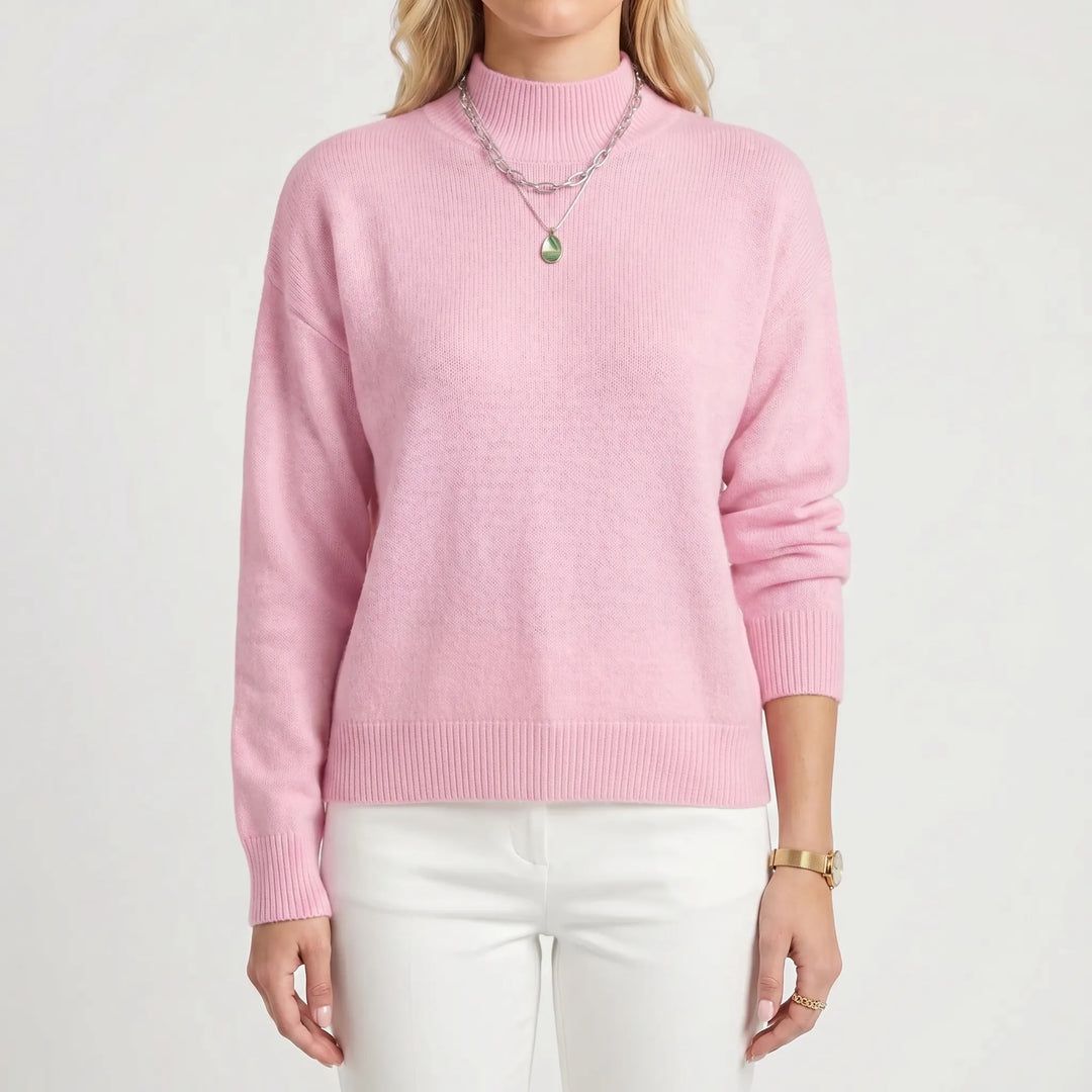 VeloriaRelaxed Mock-Neck Knitted Jumper