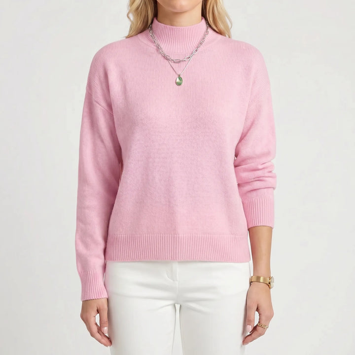 VeloriaRelaxed Mock-Neck Knitted Jumper