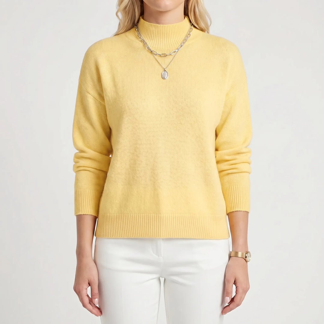 VeloriaRelaxed Mock-Neck Knitted Jumper
